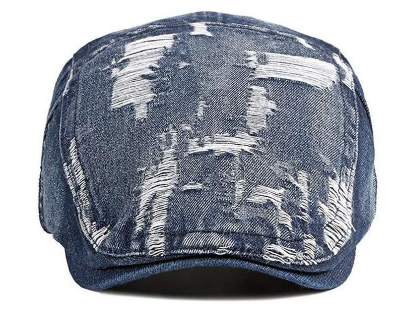 Qunson 2 Pack Mens Denim Cotton Newsboy Cap Ivy Gatsby Driving Hunting Cabbie Hats (D) - Image 2